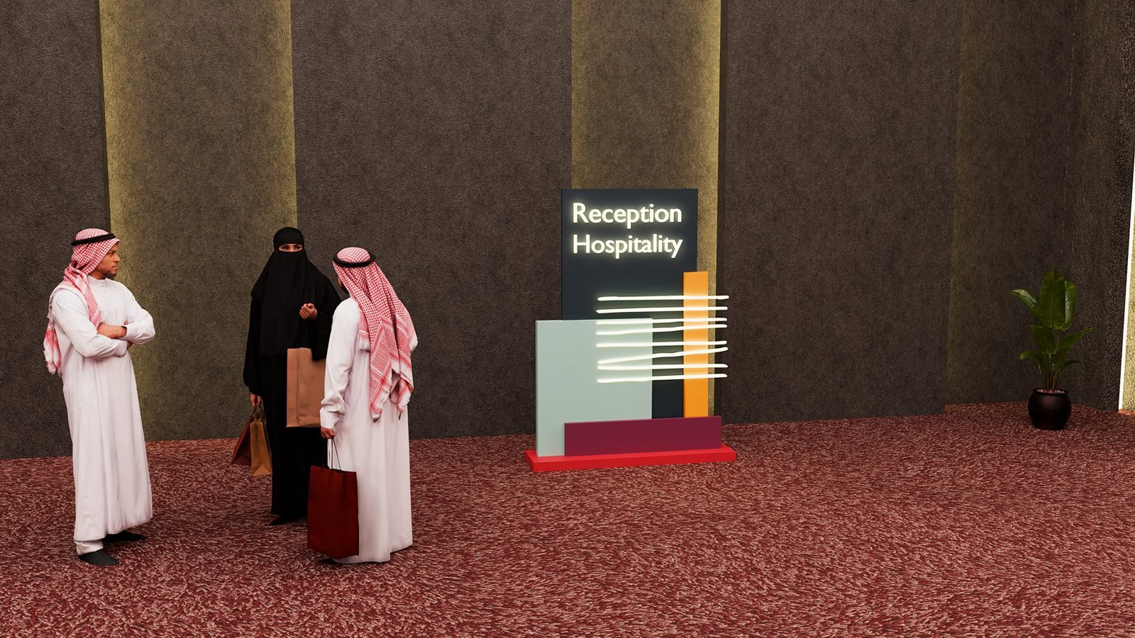 MOC Fashion event: Reception and hospitality sign with guests